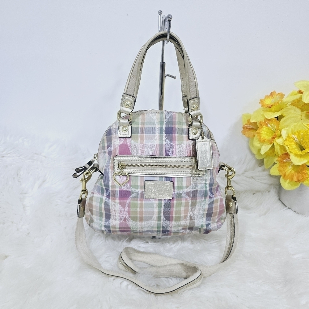 Coach Multicolor Plaid Crossbody Bag